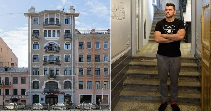 Un om de afaceri a restaurat o ușă dărăpănată a clădirii istorice din Sankt Petersburg