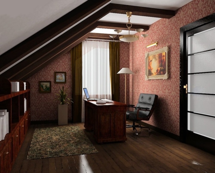Design interior al unui birou într-un apartament